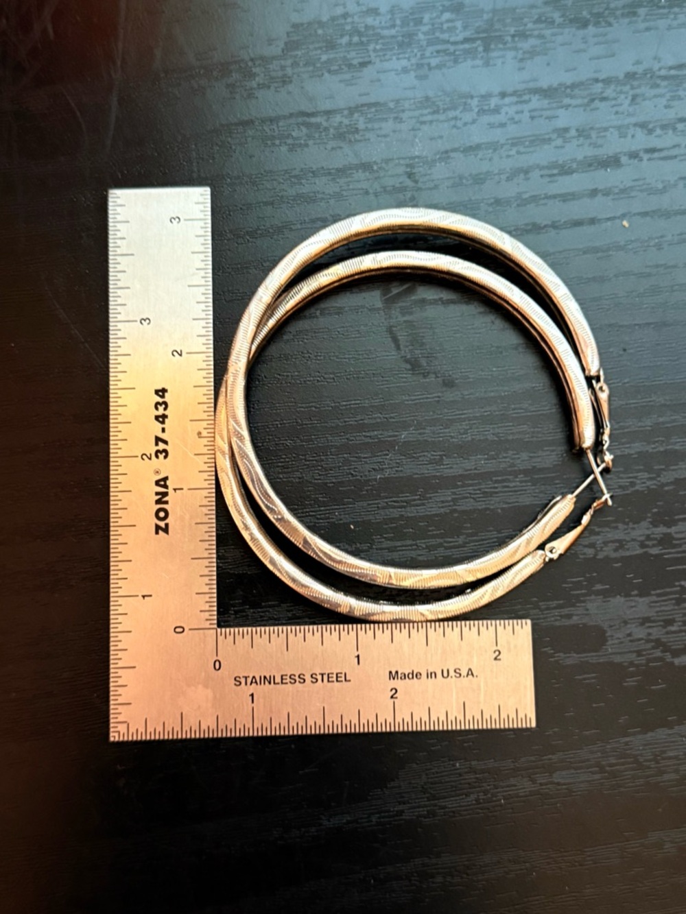Silver Tone‎ Multi-Textured Hoops (3 Set) - Picture 6 of 8